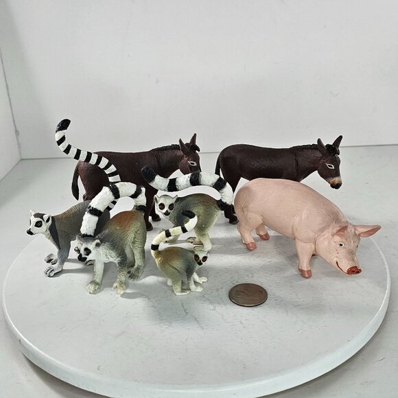 Realistic Animal Figures Donkey Lemur Family Pig Boar Safari Ltd K&Mint - Picture 3 of 14